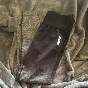 Gymshark Gray and Black Leggings Athletic Fit